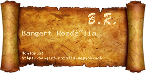 Bangert Rozália névjegykártya